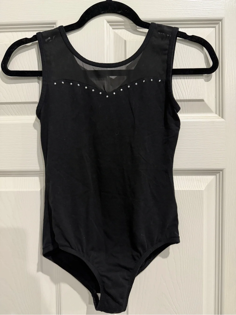 Set of 2 Cat & Jack Black Rhinestone Mesh Insert Leotard